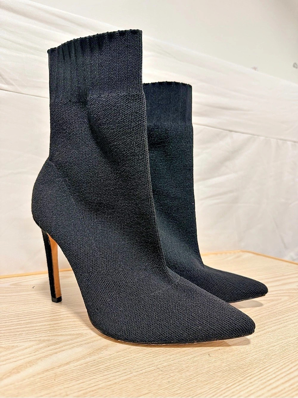 Chrissy Teigen x Revolve Delta Bootie Black Heeled Boots Women’s 9.5